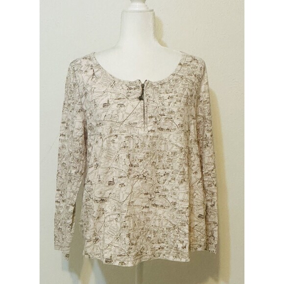 Soft Surroundings Women Size L City Of Paris Print Cardigan Art To Wear Boho - Picture 1 of 11